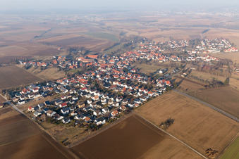 Vue aérienne de Quartier Habitzheim in Otzberg dans le département Hesse, Allemagne