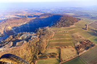 Vue oblique de Carrière d'Odenwälder Hartstein-Industrie GmbH et MHI Naturstein GmbH à Roßdorf dans le département Hesse, Allemagne