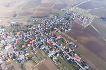Vue oblique de Oberlauterbach dans le département Bas Rhin, France