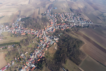 Vue aérienne de Neewiller-près-Lauterbourg dans le département Bas Rhin, France