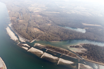 Vue oblique de Lauterbourg dans le département Bas Rhin, France