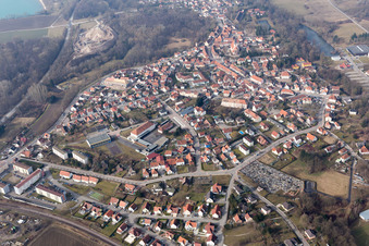 Lauterbourg dans le département Bas Rhin, France depuis l'avion