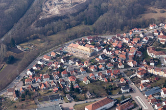 Vue d'oiseau de Lauterbourg dans le département Bas Rhin, France