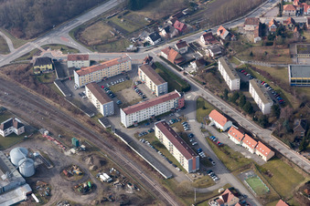 Enregistrement par drone de Lauterbourg dans le département Bas Rhin, France