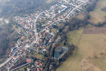Lauterbourg dans le département Bas Rhin, France du point de vue du drone