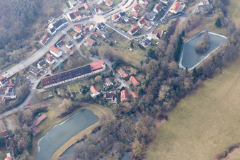 Lauterbourg dans le département Bas Rhin, France d'un drone