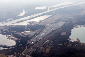 Lauterbourg dans le département Bas Rhin, France vu d'un drone
