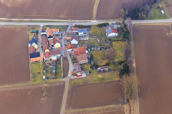 Vue aérienne de Quartier de Welschhof vu du sud à Freckenfeld dans le département Rhénanie-Palatinat, Allemagne