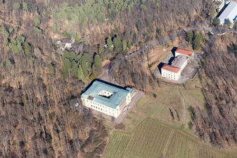 Vue aérienne de Château Villa Ludwigshöhe et vinification Ludwigshöhe à Edenkoben dans le département Rhénanie-Palatinat, Allemagne