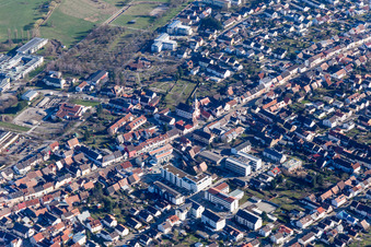 Photographie aérienne de Rue principale à le quartier Blankenloch in Stutensee dans le département Bade-Wurtemberg, Allemagne