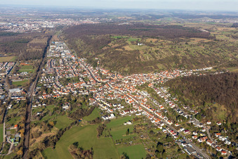 Vue aérienne de Quartier Untergrombach in Bruchsal dans le département Bade-Wurtemberg, Allemagne