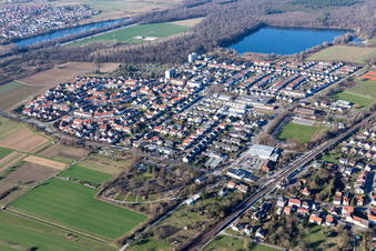 Vue aérienne de Quartier Untergrombach in Bruchsal dans le département Bade-Wurtemberg, Allemagne