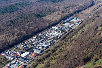 Photographie aérienne de Zone industrielle Im Schollengarten à le quartier Untergrombach in Bruchsal dans le département Bade-Wurtemberg, Allemagne