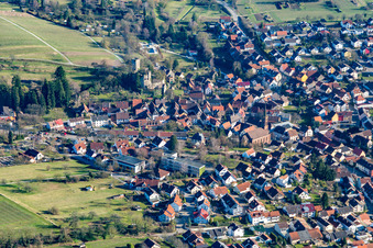 Vue aérienne de Château Obergrombach à le quartier Obergrombach in Bruchsal dans le département Bade-Wurtemberg, Allemagne