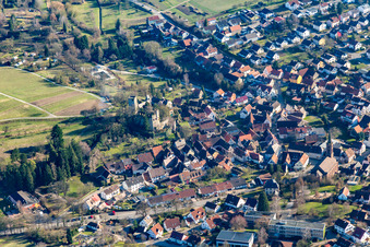 Photographie aérienne de Château Obergrombach à le quartier Obergrombach in Bruchsal dans le département Bade-Wurtemberg, Allemagne