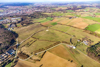 Vue aérienne de Site de parachutisme StOÜbPl Bruchsal à le quartier Obergrombach in Bruchsal dans le département Bade-Wurtemberg, Allemagne