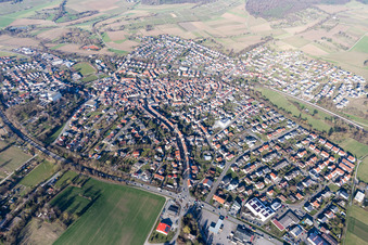 Vue oblique de Quartier Heidelsheim in Bruchsal dans le département Bade-Wurtemberg, Allemagne