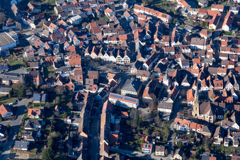 Vue aérienne de Quartier juif à le quartier Heidelsheim in Bruchsal dans le département Bade-Wurtemberg, Allemagne