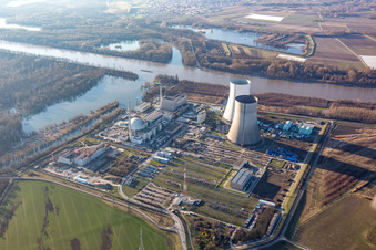 Philippsburg dans le département Bade-Wurtemberg, Allemagne vue d'en haut