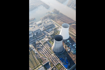 Philippsburg dans le département Bade-Wurtemberg, Allemagne vue du ciel