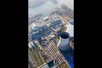 Enregistrement par drone de Philippsburg dans le département Bade-Wurtemberg, Allemagne