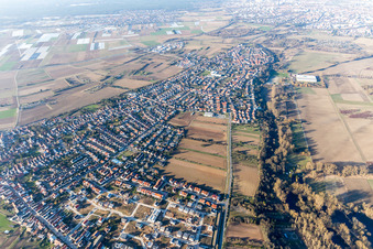Vue oblique de Quartier Berghausen in Römerberg dans le département Rhénanie-Palatinat, Allemagne