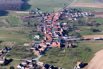 Vue oblique de Eschbach dans le département Bas Rhin, France