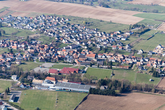 Vue aérienne de Val de Moder dans le département Bas Rhin, France