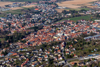 Vue oblique de Niedermodern dans le département Bas Rhin, France