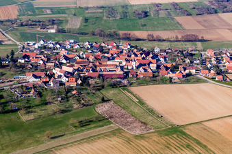 Vue oblique de Ettendorf dans le département Bas Rhin, France