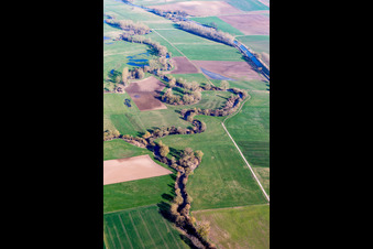 Vue aérienne de Wilwisheim dans le département Bas Rhin, France