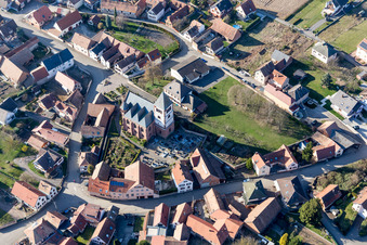 Schwindratzheim dans le département Bas Rhin, France depuis l'avion
