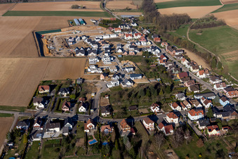 Enregistrement par drone de Schwindratzheim dans le département Bas Rhin, France