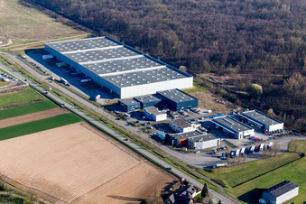Vue oblique de Mommenheim dans le département Bas Rhin, France
