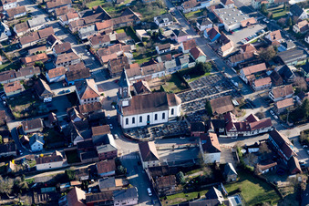 Vue oblique de Bietlenheim dans le département Bas Rhin, France