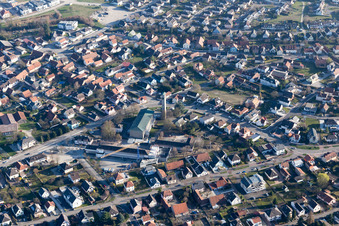 Gambsheim dans le département Bas Rhin, France vue du ciel