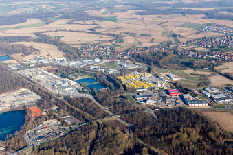 Enregistrement par drone de Quartier Freistett in Rheinau dans le département Bade-Wurtemberg, Allemagne