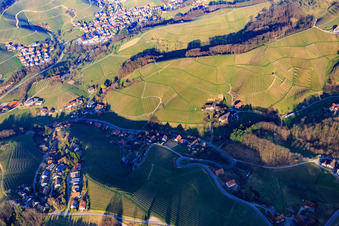 Vue aérienne de Quartier entre les vignobles de Bade à le quartier Büchelbach in Sasbachwalden dans le département Bade-Wurtemberg, Allemagne