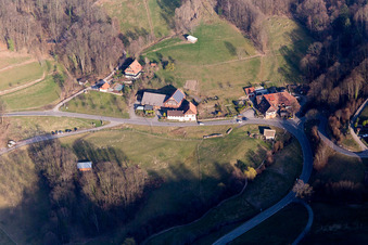 Vue aérienne de Moulin Straubenhof à Sasbachwalden dans le département Bade-Wurtemberg, Allemagne
