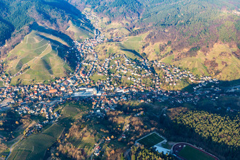 Vue aérienne de Bühlertal dans le département Bade-Wurtemberg, Allemagne