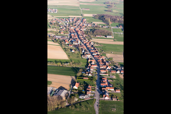 Oberrœdern dans le département Bas Rhin, France vue du ciel
