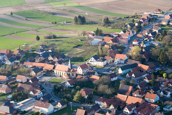 Enregistrement par drone de Oberlauterbach dans le département Bas Rhin, France