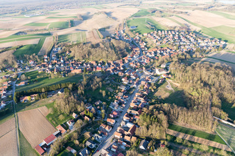 Neewiller-près-Lauterbourg dans le département Bas Rhin, France depuis l'avion