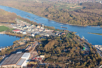 Vue oblique de Lauterbourg dans le département Bas Rhin, France