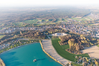 Lauterbourg dans le département Bas Rhin, France depuis l'avion