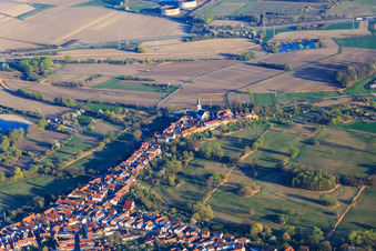 Vue aérienne de Luitpoldstraße / Hinterstädel depuis le nord-ouest à Jockgrim dans le département Rhénanie-Palatinat, Allemagne
