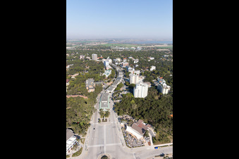 Vue aérienne de Lignano Pineta dans le département Frioul-Vénétie Julienne, Italie