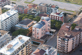 Vue oblique de Jesolo dans le département Metropolitanstadt Venedig, Italie