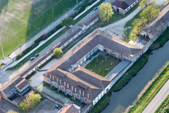 Comacchio dans le département Ferrara, Italie depuis l'avion
