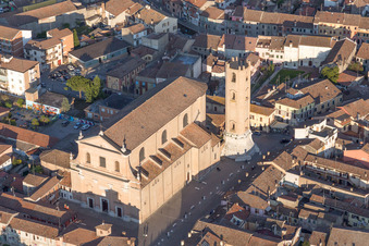 Comacchio dans le département Ferrara, Italie depuis l'avion
